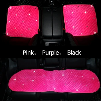 

Car Seat Cushion Padding for Girls Driver Seat Rear Winter Floss Universal Pink Purple Black Automobiles Full Sets Women Styling