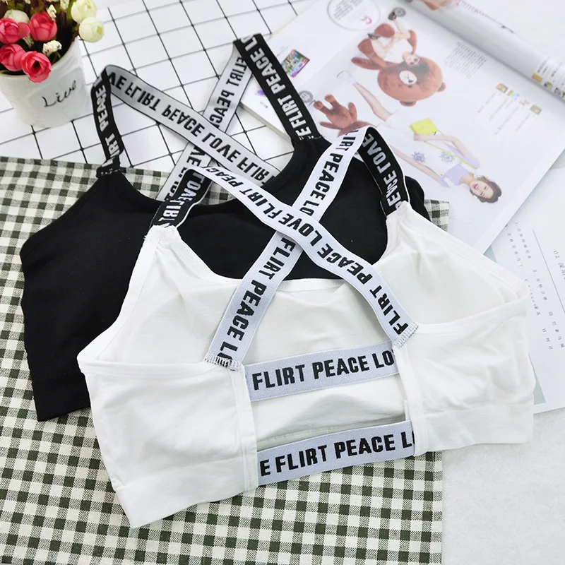 Women Sport Bra Fitness Top Letters Yoga For Cup A-D Black White Running Gym Crop Push Up Sports | Спорт и развлечения
