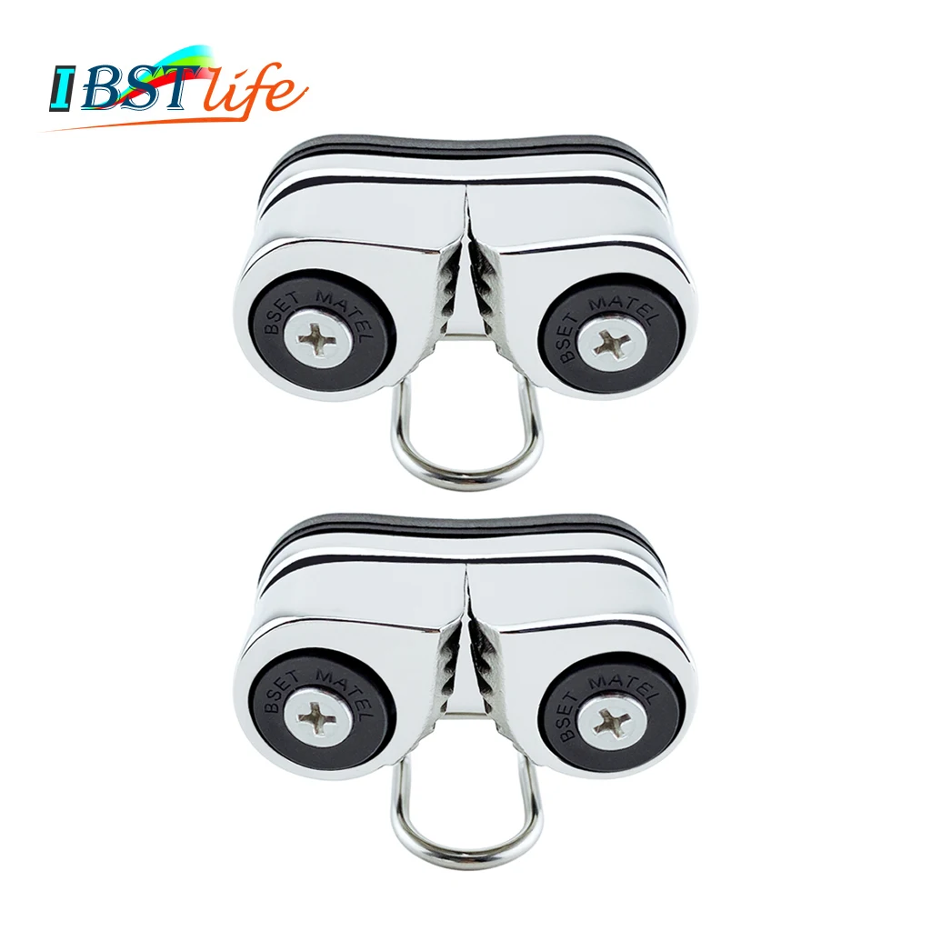2X Stainless Steel 2 Row Matic Ball Bearing Cam Cleat leading Ring Pilates Equipment Boat Fast Entry Rope Wire Fairlead Sailboat |
