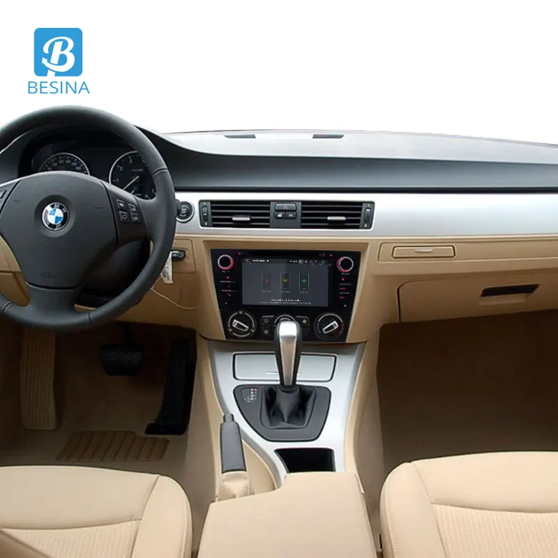 Top Besina 1 Din Android 9.0 Car DVD Player For BMW E90 E91 E92 E93 3 Series 4G+64G GPS Navigation Wifi Radio Multimedia Steer Wheel 5