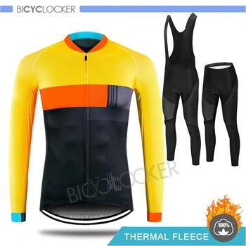 

Men Pro Team Winter Jacket Cycling Clothing Long Sleeve Jersey Thermal Fleece Uniform Ropa De Ciclismo Invierno Hombre