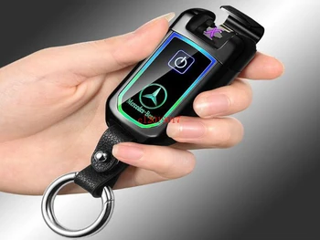 

New creative creative fingerprint touch induction dual arc pulse USB charging lighter with key ring