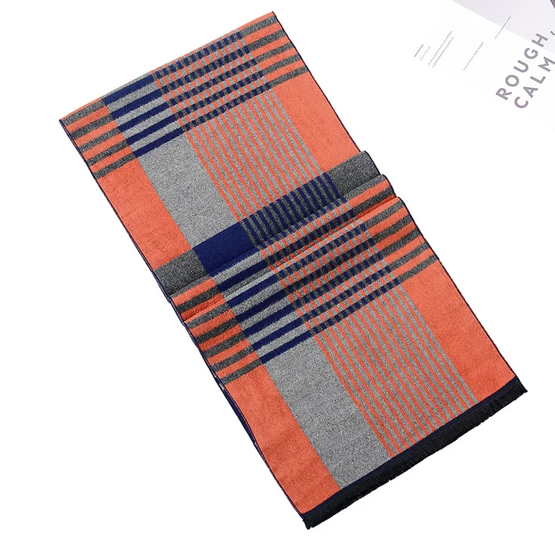 foulard luxury cashmere scarf for men's winter leisure business Plaid neckwear and long Scarves style man gift