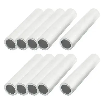 

10 Pcs 17mm OD 2.4mm Thickness Silver Tone Aluminum Connecting Tubes Fitting