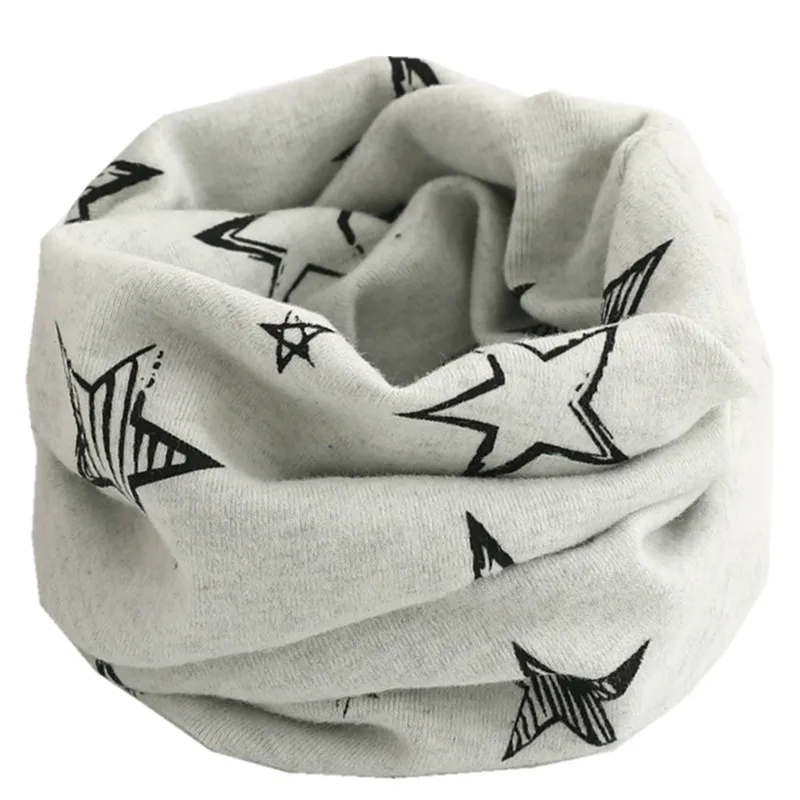 star grey Осенний шарф для маленьких девочек с рисунком Совы из мультфильма; хлопковый подарок для мальчиков; Весенний детский нагрудник; теплый шейный платок для малышей - Цвет: star grey