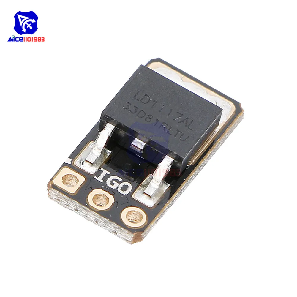 

DC-DC Step-Down Buck Converter Power Supply Module DC 5V 9V 12V 16V to 3.3V Fixed Out LD1117AL Voltage Regulator Board