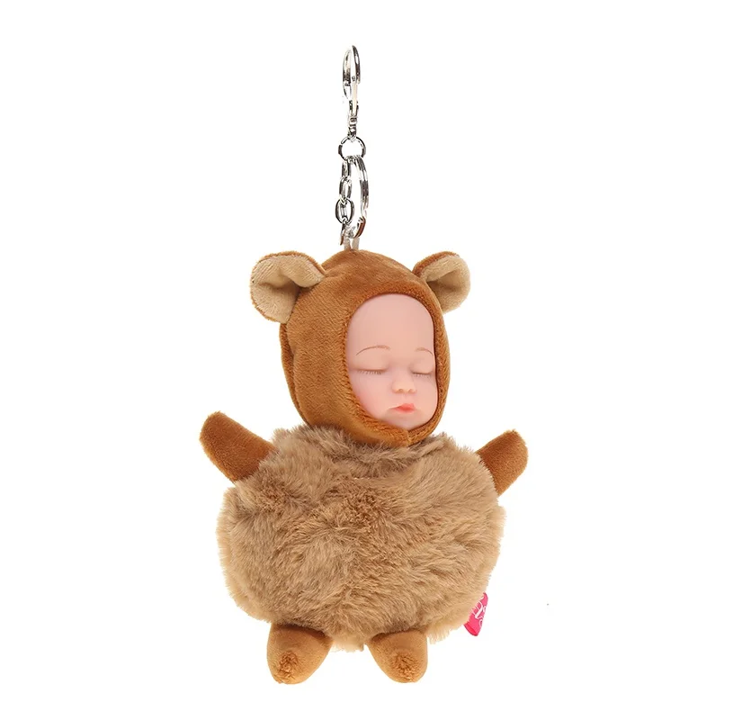 Детская кукла игрушка DropshipCute Спящая Детская кукла брелки для женщин сумка кольцо для ключей с игрушкой пушистый помпон иск - Цвет: JX-263