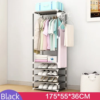 

Clothes Hanger Coat Rack Floor Hanger Storage Wardrobe Clothing Drying Racks 170x55x36cm