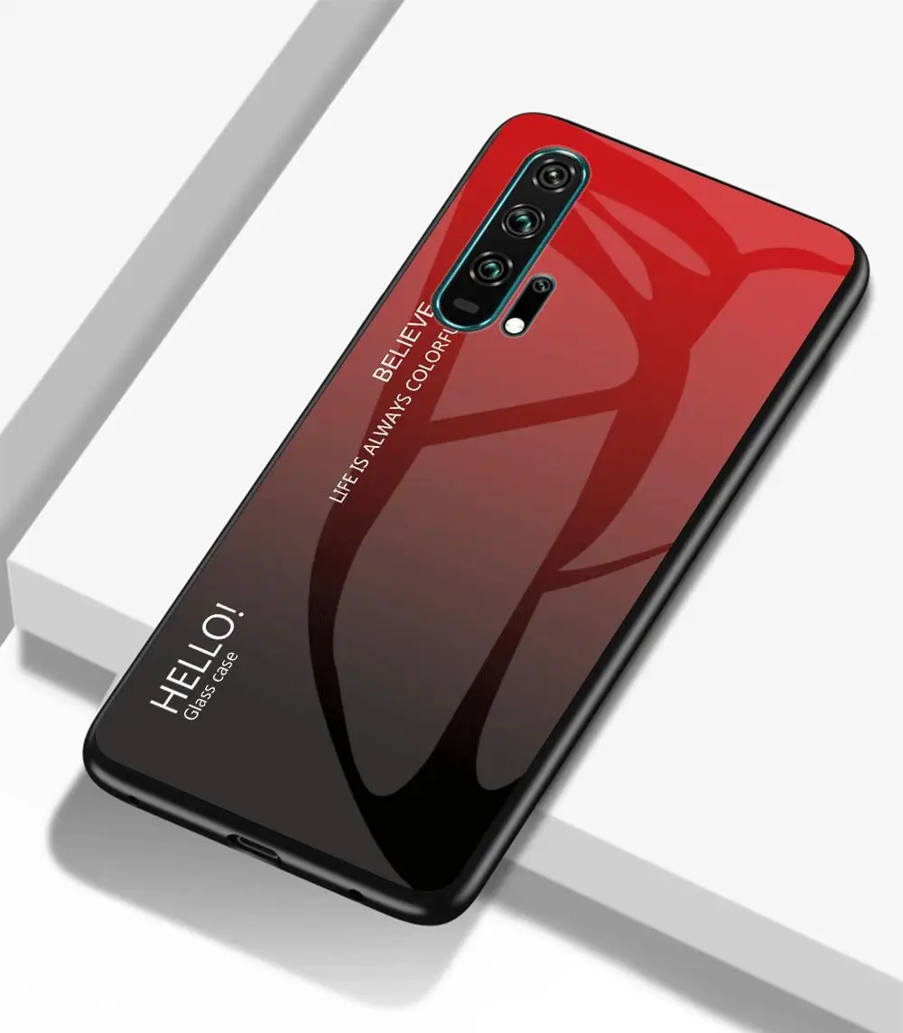 

Glossy Gradient Color Glass Case For Huawei Honor 20 9X Pro Nova 5 5i Pro P20 Lite Y9 Prime 2019 P30 10i 20i 8S 8X Max 7C Cover