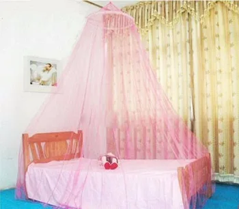 

Elegant Round Lace Insect Bed Canopy Netting Curtain Dome Polyester Bedding Mosquito Net Home Furniture