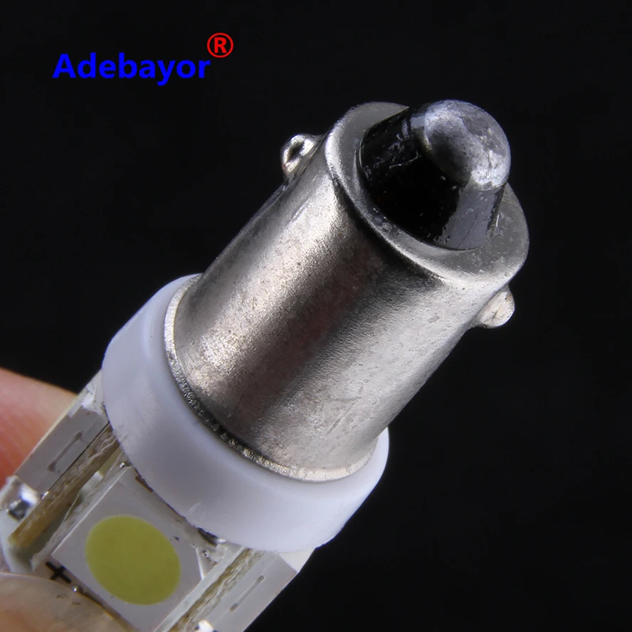 30 шт. ba9s T11 T4W H6W 363 Белый 5050 SMD 5 светодиодный 233 Кепки байонетный свет лампы AC/DC 12V автомобильные лампы Клин для лампы светильник Автомобильный светодиодный Адебайор