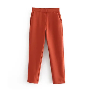 

Stylish Solid Pants Autumn High Waist Ladies Office Trousers Casual Female Straight Pants Pantalones Mujer