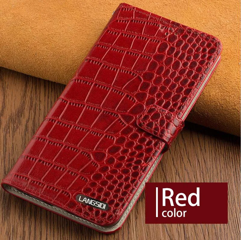 Red Флип-чехлы для huawei P10 P20 P30 Lite mate 9 10 20 lite Pro чехол Крокодил текстурированное покрытие для Honor 8X9 10 V20 P Smart Case - Цвет: Red