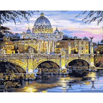 

Roaming Paris Canvas DIY Oil Painting for Kids Adults Beginner with Brushes and Acrylic Pigment