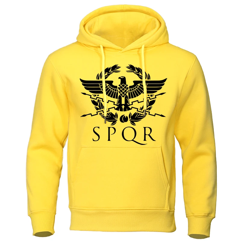 Spqr Римский спортивный костюм-Гладиатор Императорский осенний мужской модный худи Повседневный стиль толстовки Harajuku пуловер уличная орла Топы - Цвет: yellow 1