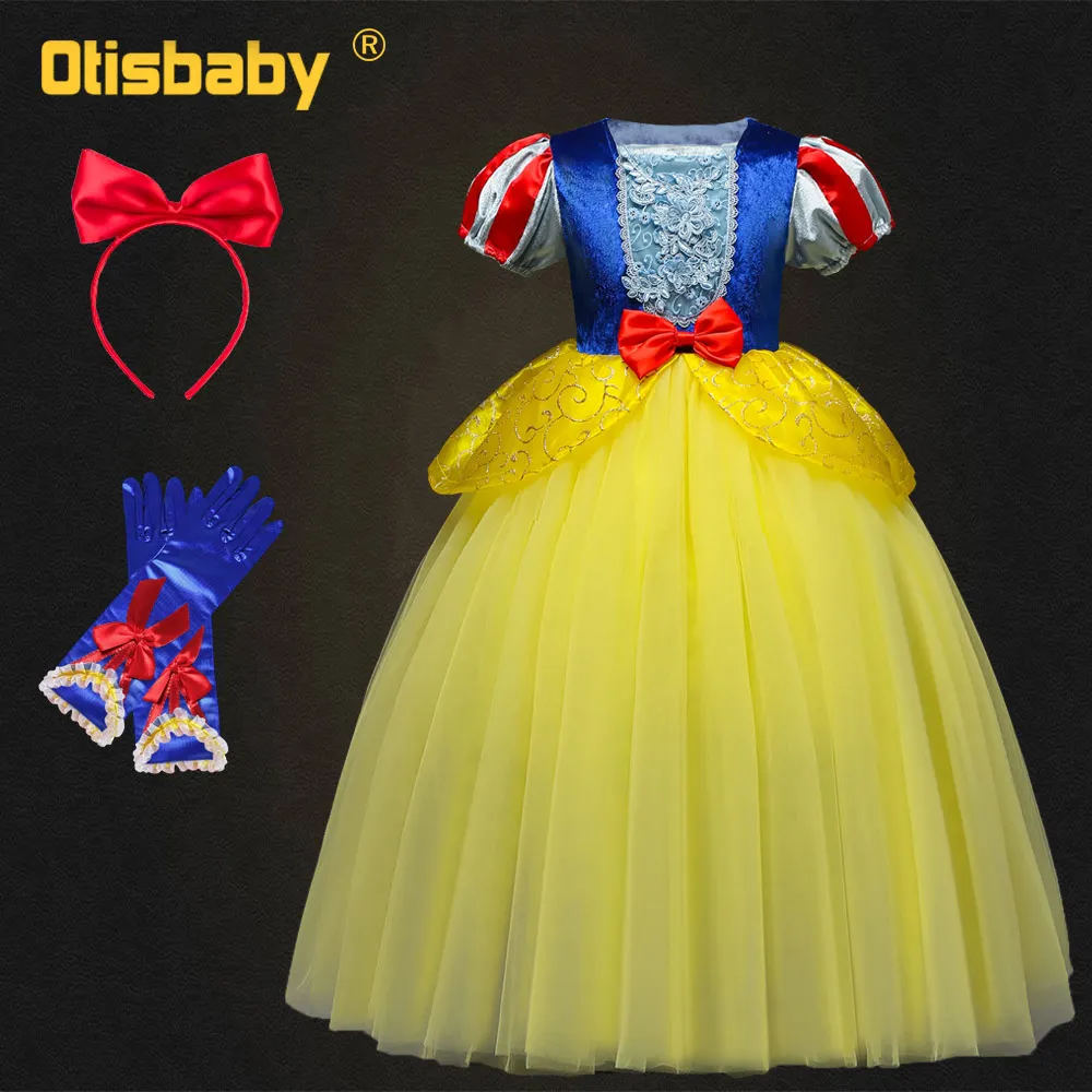 Рождественское нарядное платье Белоснежки для девочек костюм сказочной принцессы на Хэллоуин Детское прекрасное бальное платье подарок на день рождения Fantasia Infantil - Цвет: D