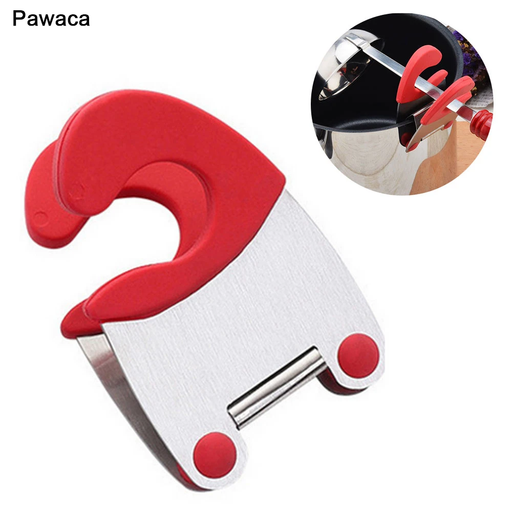 

Silicone Pot Cover Stand Holder Kitchen Cooking Tools Stainless Steel Pot Pan Spoon Rest & Clips Racks Ladle Spoon Storage Rack