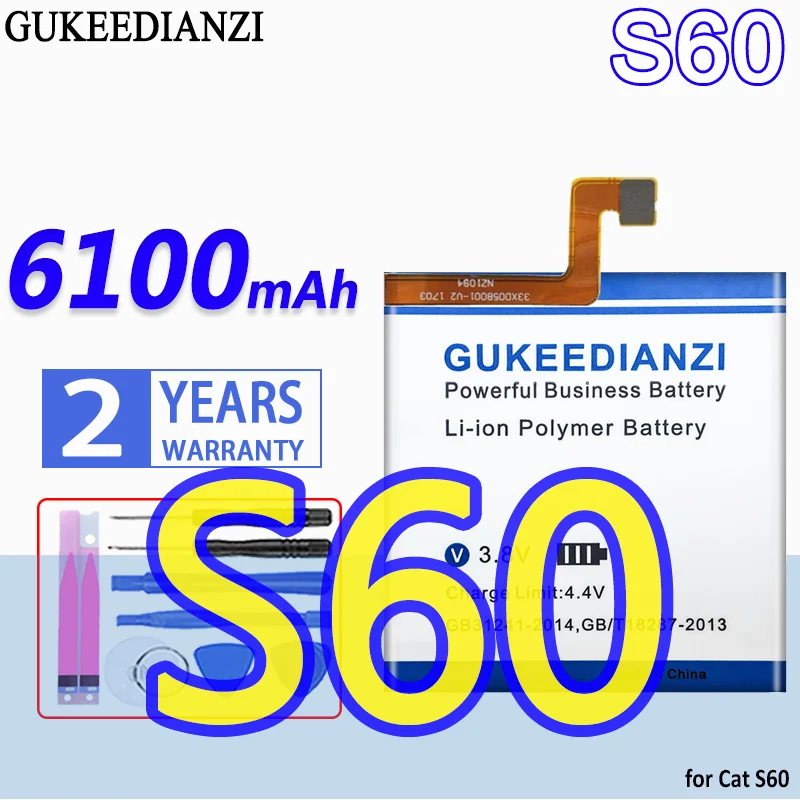Аккумулятор большой емкости GUKEEDIANZI S60 6100 мАч для Cat Bateria | Мобильные телефоны и