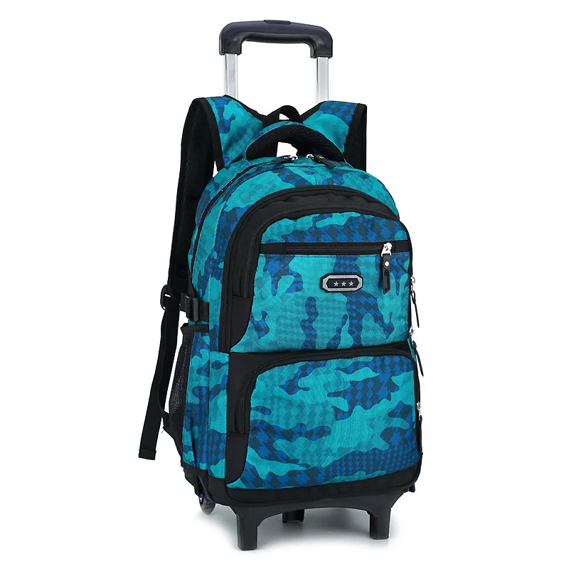 Детские школьные сумки Детский Дорожный чемодан на колесиках школьный рюкзак-тележка для девочек рюкзак детская раскраска сумка 3 колеса школьный - Цвет: 2 wheels2