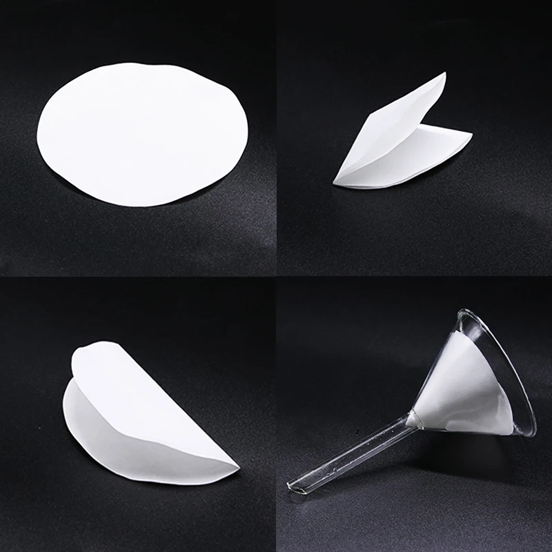 Лабораторная фильтрующая бумага 7 см качественная в лабораторной воронке