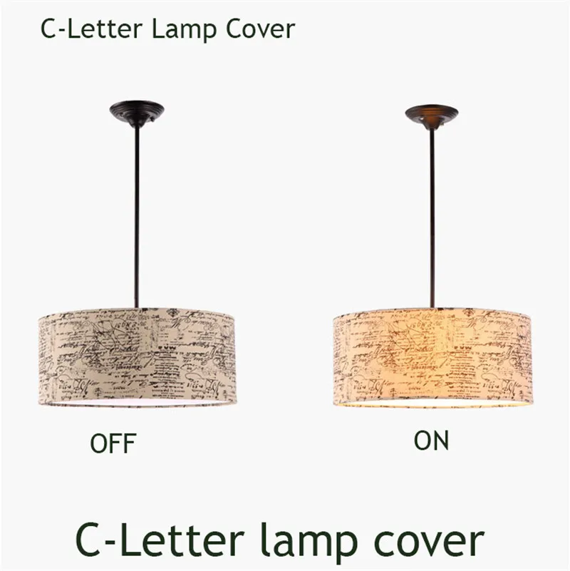 Современные тканевые подвесные светильники абажуры Подвесная лампа для столовая Подвесная лампа подвесная барная Подвесная лампа дерево освещение для кухни - Цвет корпуса: C Letter