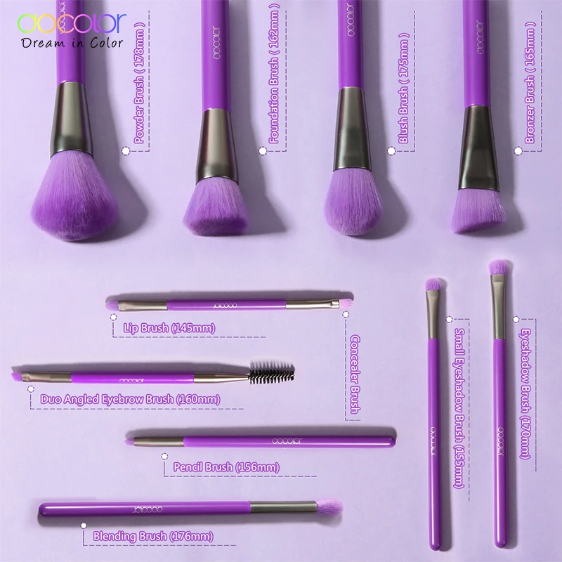 10Pcs Neon Makeup Brushes Powder Foundation Eyeshadow Professional Make Up Brushes Set Hair Synthetic Cosmetics Brush