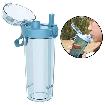 

420/520ML Plastic Straw Cup Water Bottle Sport Fruit Juice Water Bottle Portable Leakproof Drinking Water Cup With Straw