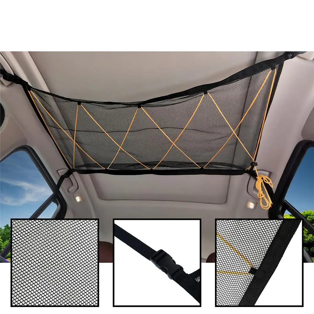 Car Ceiling Storage Net Pocket Universal Car Roof Interior Cargo Net Bag With Drawstring Sundries Storage Bag For Most Vehicles Stowing Tidying Aliexpress