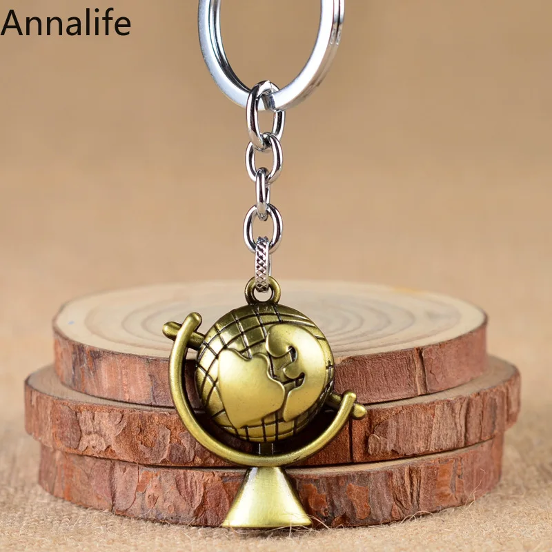 2019 длинный брелок в форме глобуса мужской с покрытием из сплава винтажный стиль