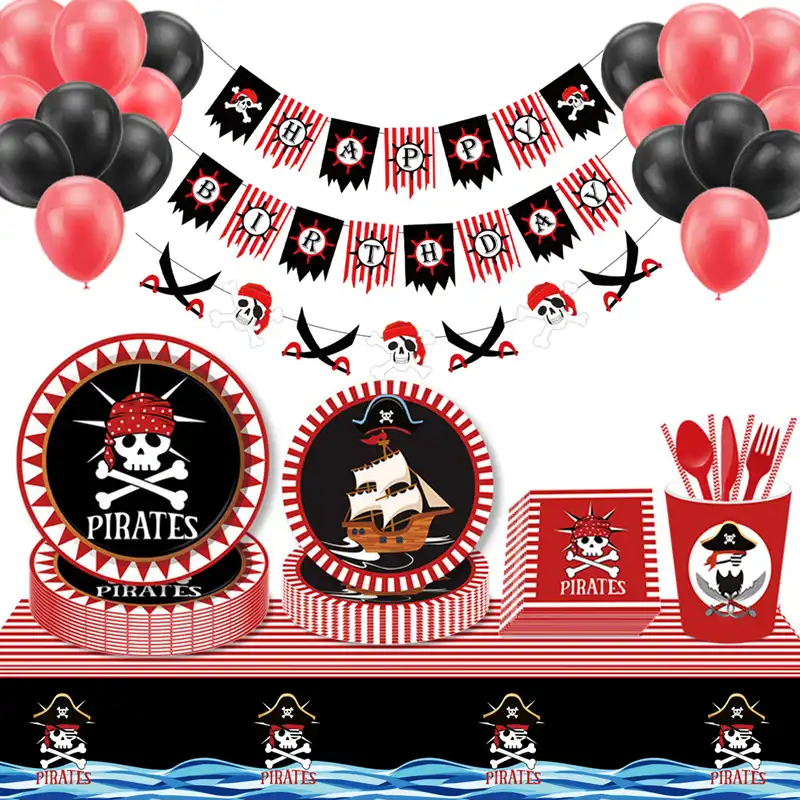 Articles De Fete Fetes Occasions Speciales Pirates Anniversaire Deco Fete Set Enfants Anniversaire Pirates Fete Garcons Slogan