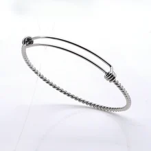 Stainless Steel Expandable Silver Bangle Bracelet 3-50mm Children/'s Adjustable Triple loop Bangles