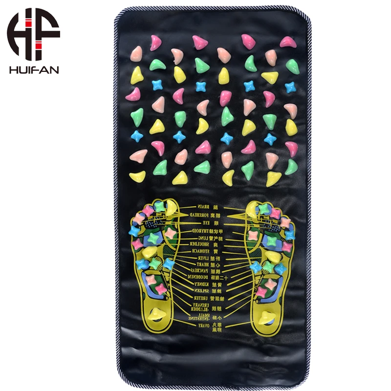 

HUIFAN 70*35CM Acupuncture Foot Massager Mat For Feet Reflexology Walk Stone Leg Body Pain Relief Pad Massage Relaxation