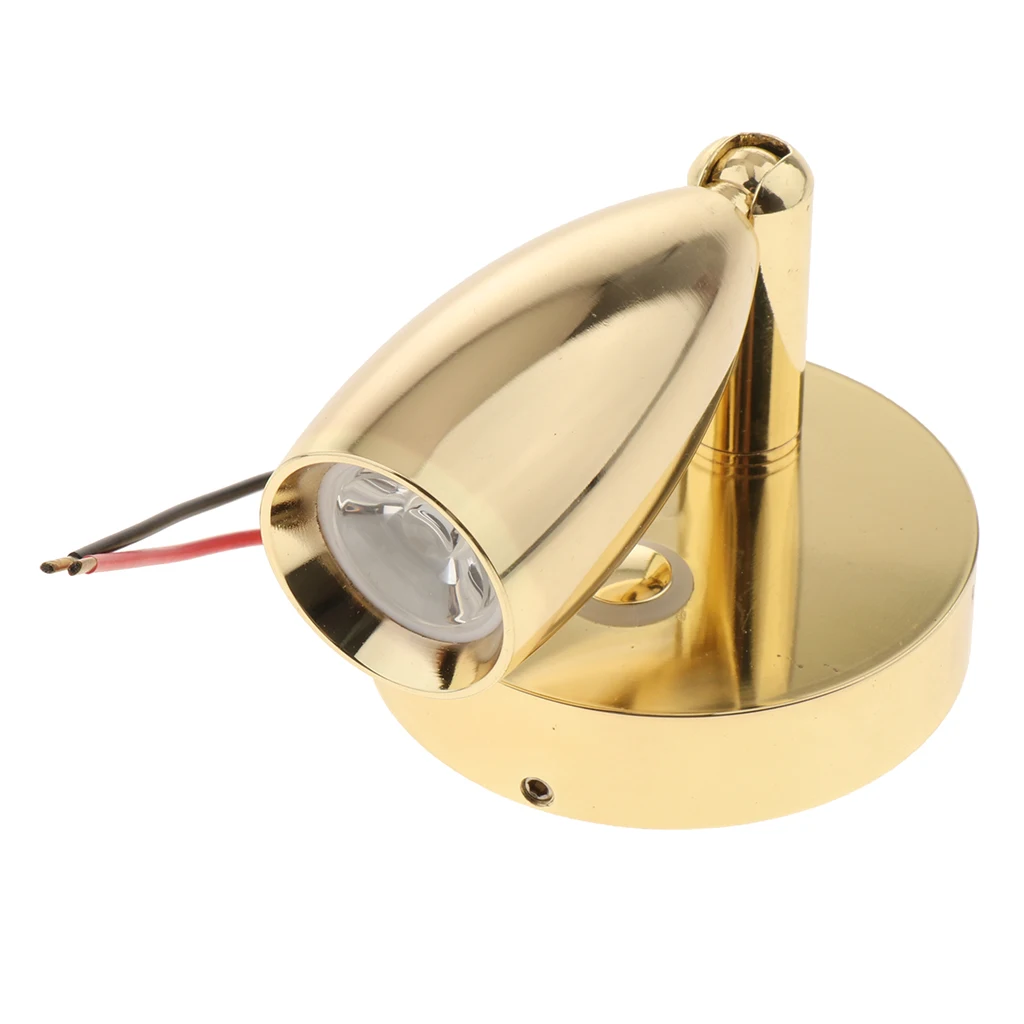 RV лодка 12V 3W светодиодный светильник для чтения рядом с поверхностью кровати золотой настенный