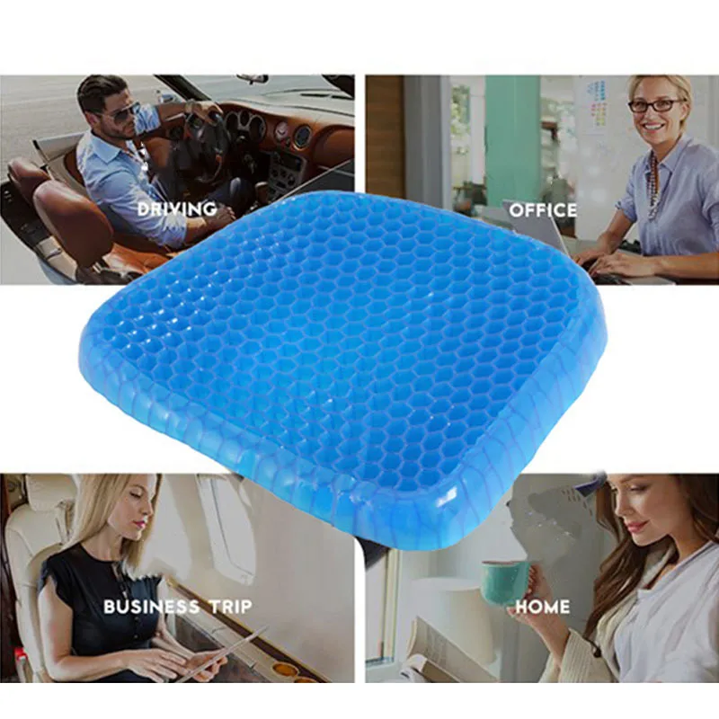38.0*30.0*4.0cm Elastic Cushion Gel Cushion Blue Home Living Room