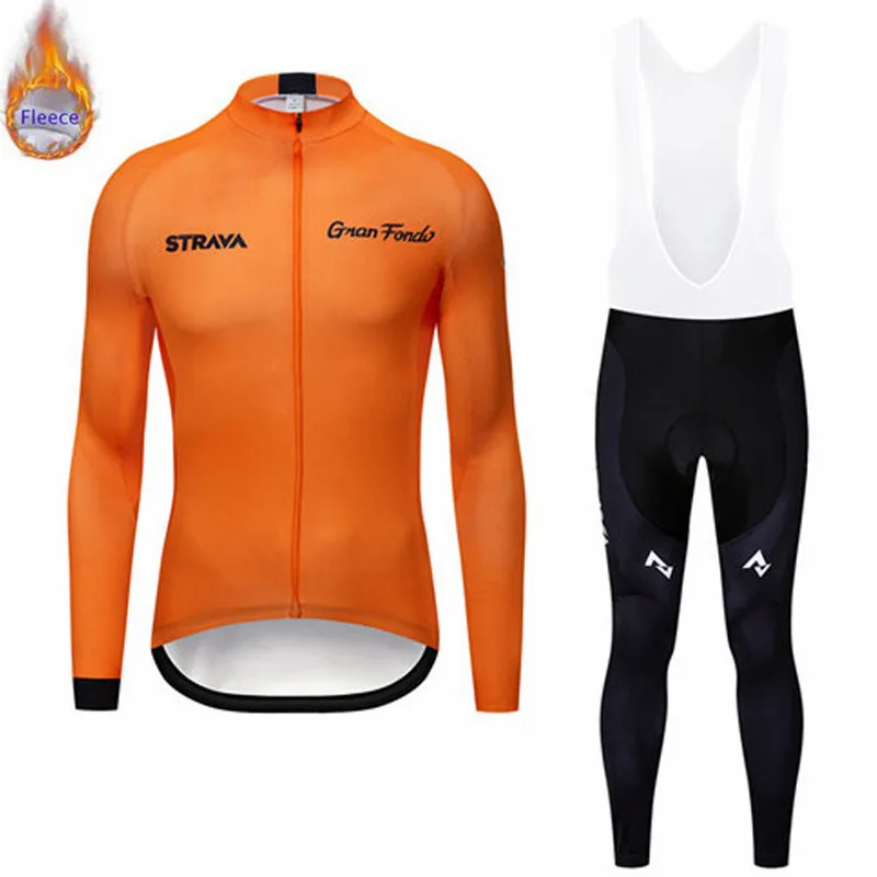 Мужская одежда для велоспорта Strava с длинным рукавом, зимний термальный флисовый комплект для велоспорта, Ropa Ciclismo Pro team, одежда для гоночного велосипеда - Color: 10