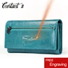 Contact's HOT Genuine Leather Women Wallet High Quality Coin Purse Female Long Clutch Wallet luxury Brand Money Bag Card Holder ► Photo 1/6