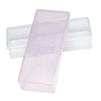 

2 Color SIZE19 x 7.5 x 3.8 cm Plastic Transparent Nail Supplies Tools Storage Box Buffer Files Push Grinding Blocks Organizer Ca