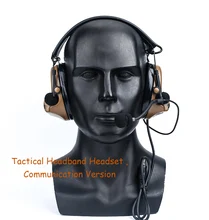 Airsoft Comtac II Headset Communication Version Airsoft Headphone Tactical Headband Headphone Hunting Shooting Headset WZ151 advanced modular headset cover molle headband for general tactical earmuffs microphone hunting shooting headphone cover