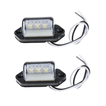 

Parts License Plate Light Replacement 3 LED Car Truck Trailer Waterproof Transparent lens