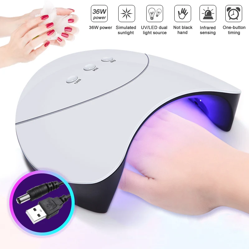 Hot 36W USB LED UV Nail Gel Curing Lamp Light Nails Polish Dryer Nail Art Machine Tools CNT 66 - Цвет: as picture