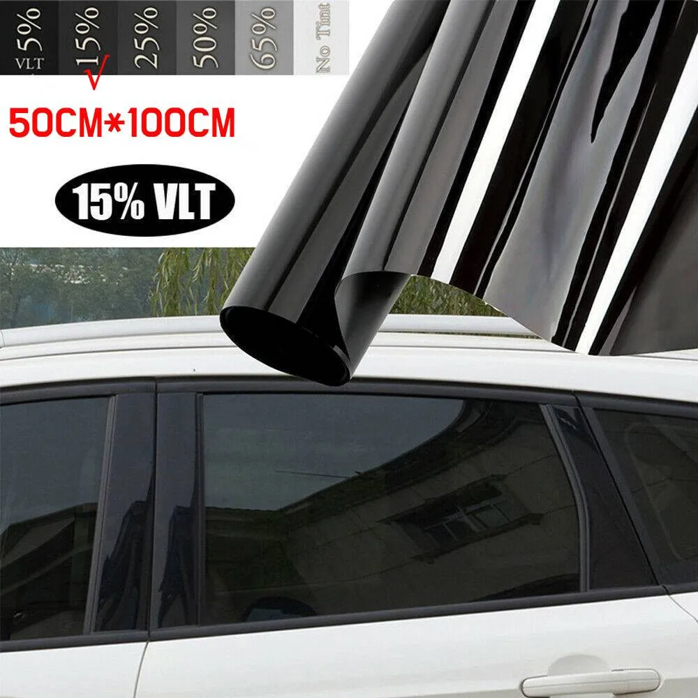 1 Rolle 50x3m Schwarz Auto Fenster Tönungsfolie Glas Aufkleber Vlt 1%-50%  Sonnenschutz Fenster Tönung Solar UV Schutz Folien Aufkleber Folien