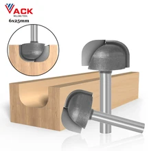 6mm Double Arc Round Bottomed End Mill Wood Cuter Cove CNC Milling Bit Radius Core Box Solid Carbide Router Bit Tools 6x25mm