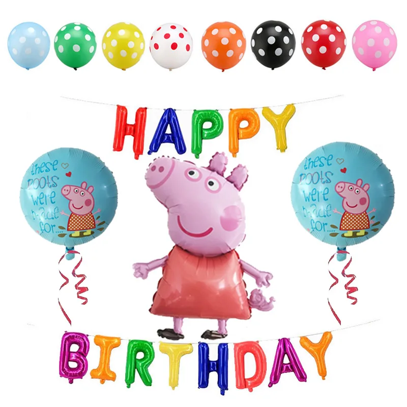 16 шт/лот 18 дюймов Peppa Pig helium Воздушные шары Дети День Рождения вечерние украшения детский душ Джордж баллон детские игрушки globos - Цвет: style 12