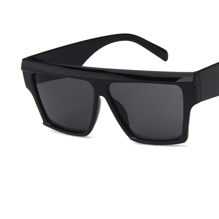 Негабаритные Квадратные Солнцезащитные очки мужские с плоской подошвой унисекс Мужские Женские очки высокого качества винтажные тени Oculos UV400 - Цвет линз: Серый
