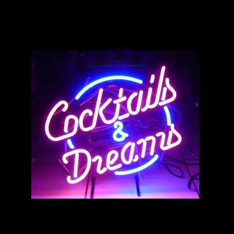 PROD 4000345541335 Cocktails Dreams Neon Sign Handmade Real Glass Tube
Drink Bar KTV Shop Store Home Commercial Soft Drink Display Light 17X 14