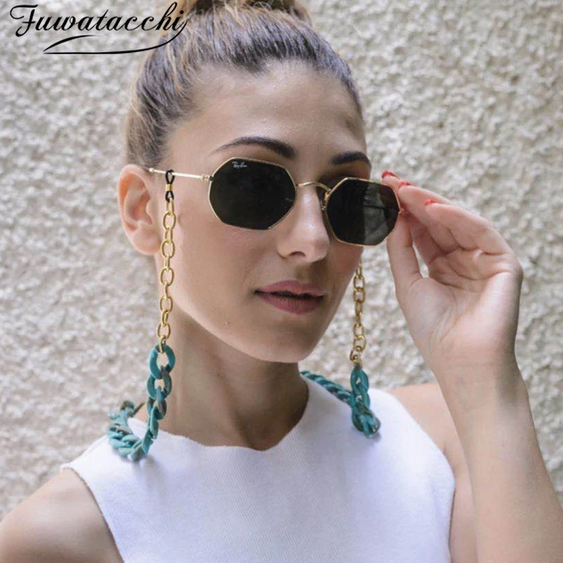 

TTLIFE Women Sunglasses Chain Reading Glasses Hanging Neck Chain Bohemia Acrylic Metal Glasses Chain Eyeglasses Strap Long Chain