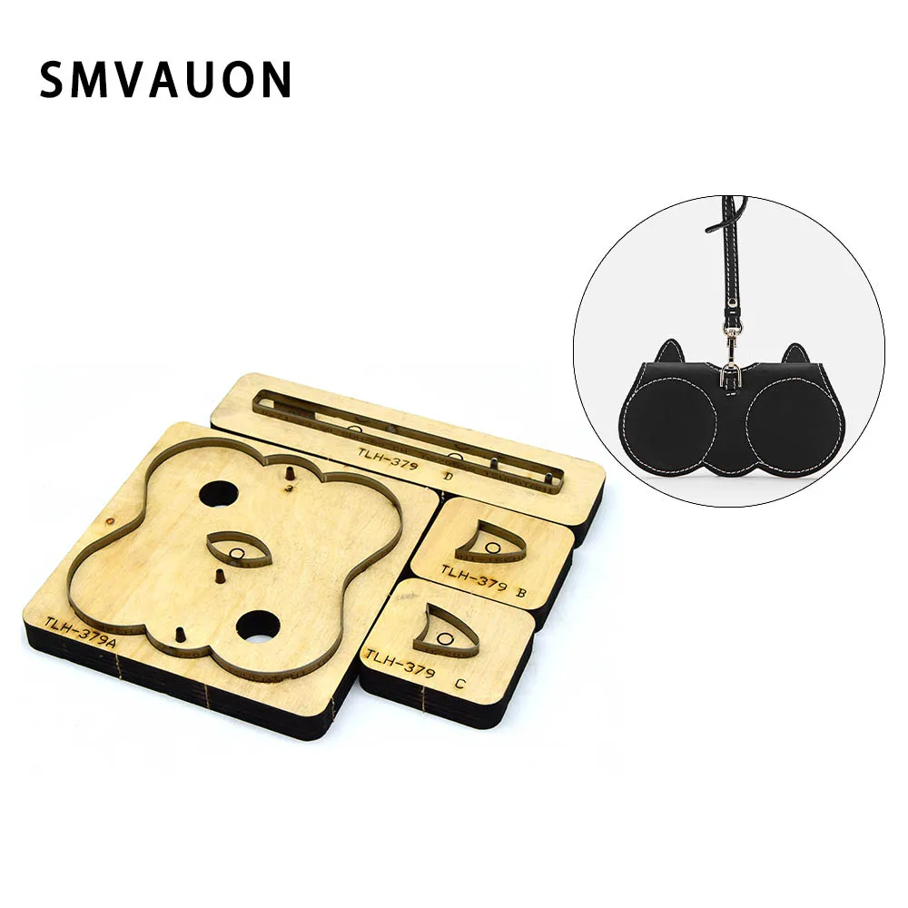 

SMVAUON Leather Cutting Dies DIY Glasses Bag Wooden Mold Punch Tool Suitable For Die Cutting Machine