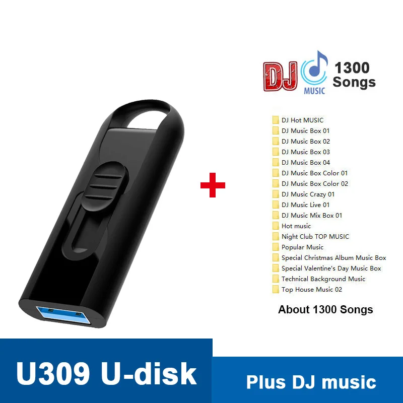 U309-Plus-DJ usb флешка USB флеш-накопитель Netac U309 16 Гб флэш-диск 32 Гб 64 Гб карта памяти 128 ГБ флеш-накопитель USB 3,0 Memoria USB с OTG Pendrive Animado флешки - Цвет: U309-Plus-DJ