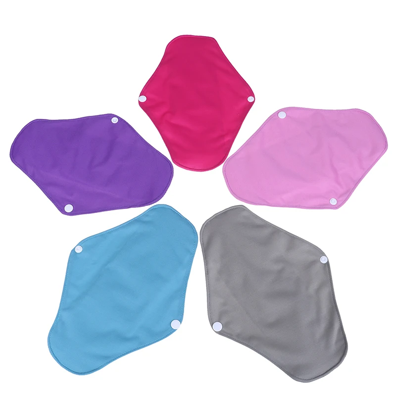 5 Colors Washable Bamboo Cloth Sanitary Pad Reusable Soft Panty Liner Light Flow Sanitary Napkin Pads For Menstrual Period