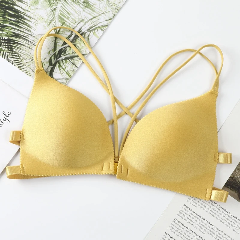 uublik Push Up Bras for Women Sexy Comfortable Push Up Underoutfit Bra  Yellow 